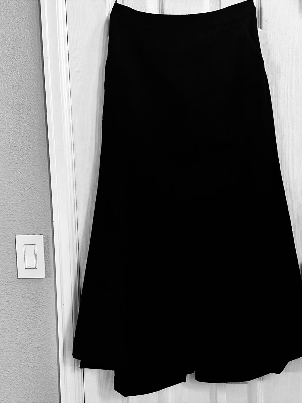 Givenchy Black A-Line Long Front Pockets Skirt Wool Lined Zip Size IT40/US4